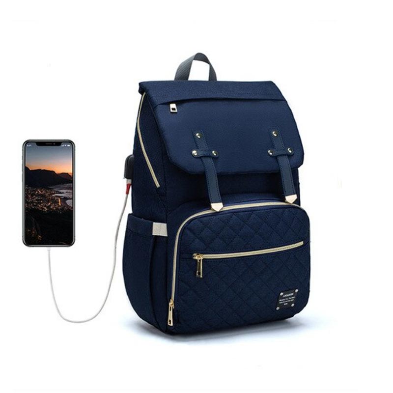 sac à langer à dos bleu navy