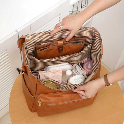 rangement interieur sac a dos a langer cuir