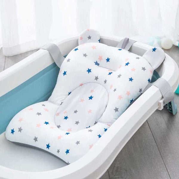 Coussin De Bain Bébé + Pichet - Hamac Universel Pour Baignoire, Antidérapant, Séchage Rapide, Blanc